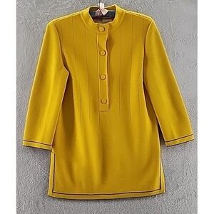 Vintage St Andrews Sweater Pant Set Sz 10 Wool Yellow Trimmed In Navy Hong Kong